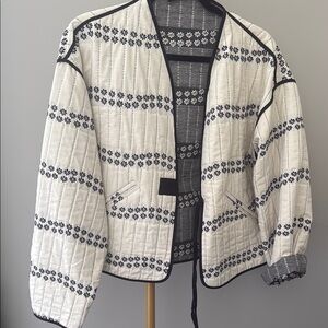 Women's Quilted Jacket - Black and White